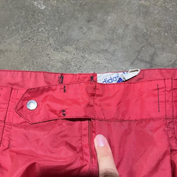 Vintage 70s 80s Adidas Red Windbreaker Sweatpants 36x34 - Picture 2 of 4
